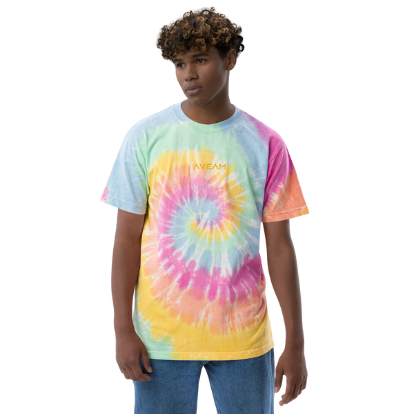 CAMISETA LOGO AVEAM BORDADO OVERSIZE TIE-DYE